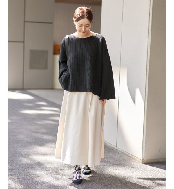 IENA「ワイドリブボートプルオーバー」|ニット・セーター|