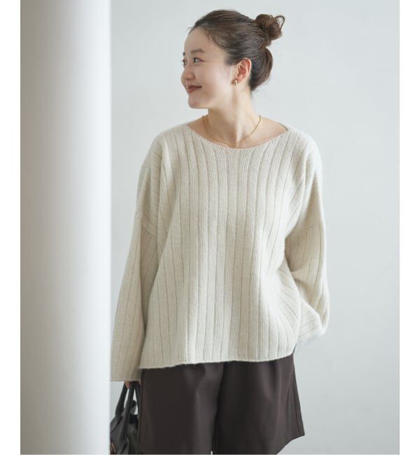 IENA「ワイドリブボートプルオーバー」|ニット・セーター|