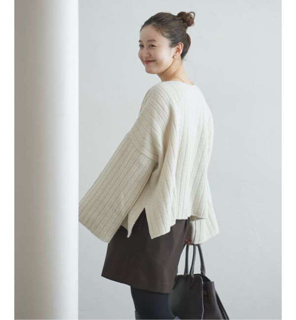 IENA「ワイドリブボートプルオーバー」|ニット・セーター|