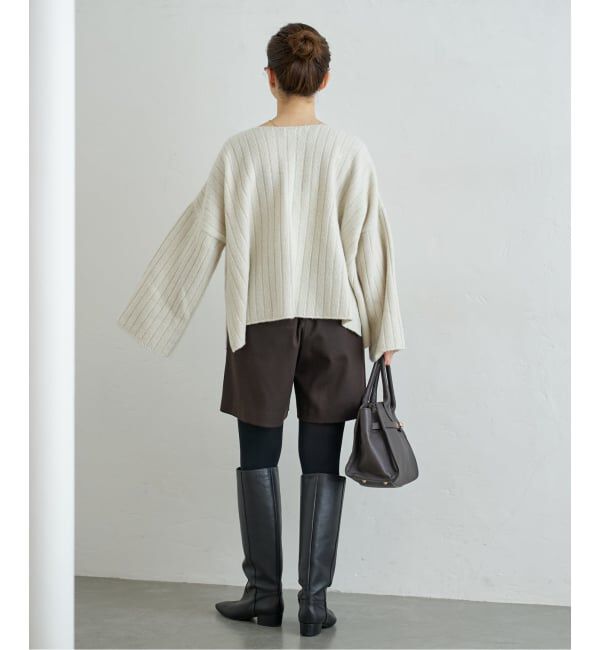 IENA「ワイドリブボートプルオーバー」|ニット・セーター|