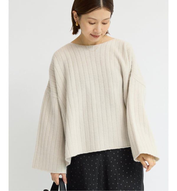 IENA「ワイドリブボートプルオーバー」|ニット・セーター|