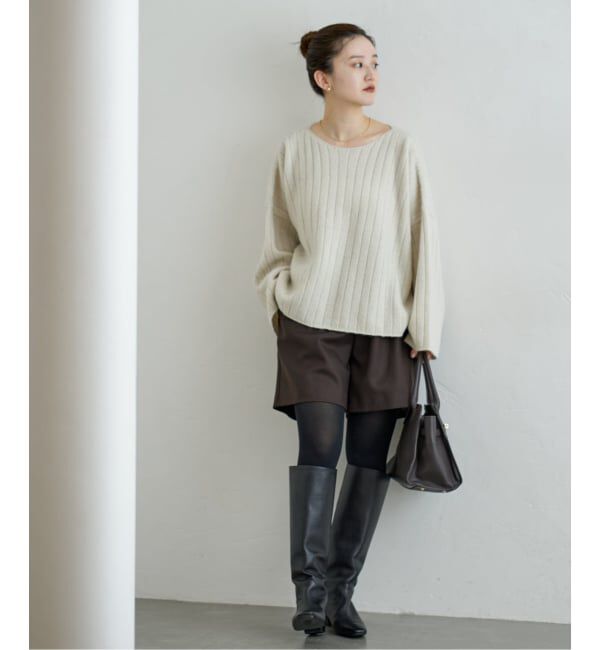 IENA「ワイドリブボートプルオーバー」|ニット・セーター|