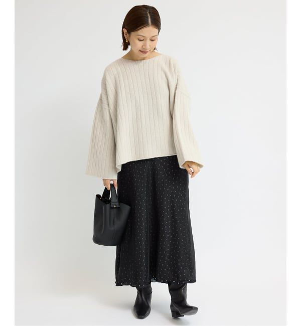 IENA「ワイドリブボートプルオーバー」|ニット・セーター|