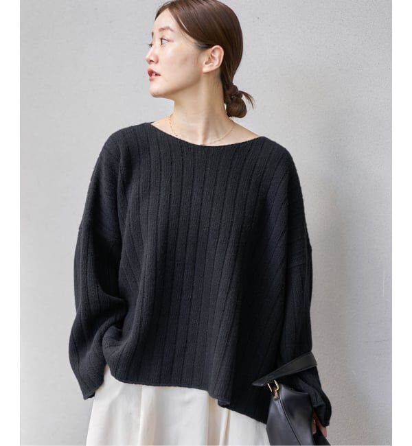 IENA「ワイドリブボートプルオーバー」|ニット・セーター|