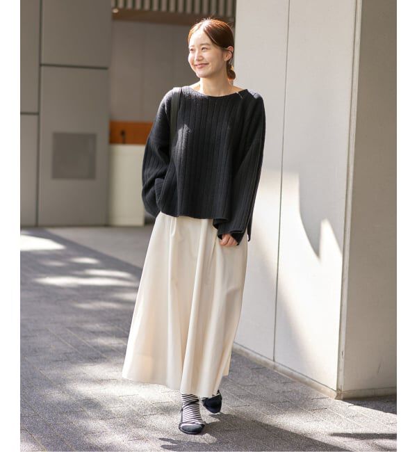 IENA「ワイドリブボートプルオーバー」|ニット・セーター|