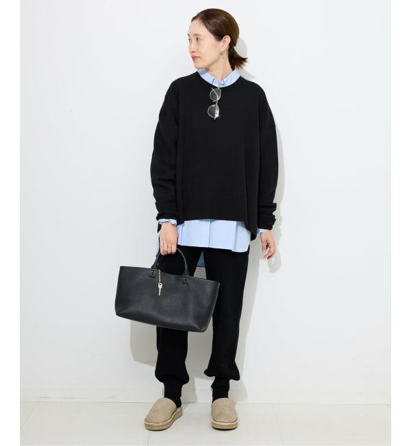 SLOBE IENA「《セットアップ対応可/追加》ウォッシャブルスムース クルーネックプルオーバー」|ニット・セーター|