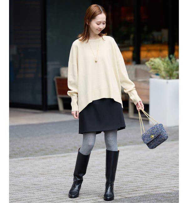 SLOBE IENA「《セットアップ対応可/追加》ウォッシャブルスムース クルーネックプルオーバー」|ニット・セーター|