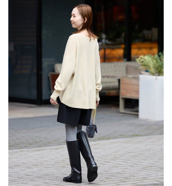 SLOBE IENA「《セットアップ対応可/追加》ウォッシャブルスムース クルーネックプルオーバー」|ニット・セーター|