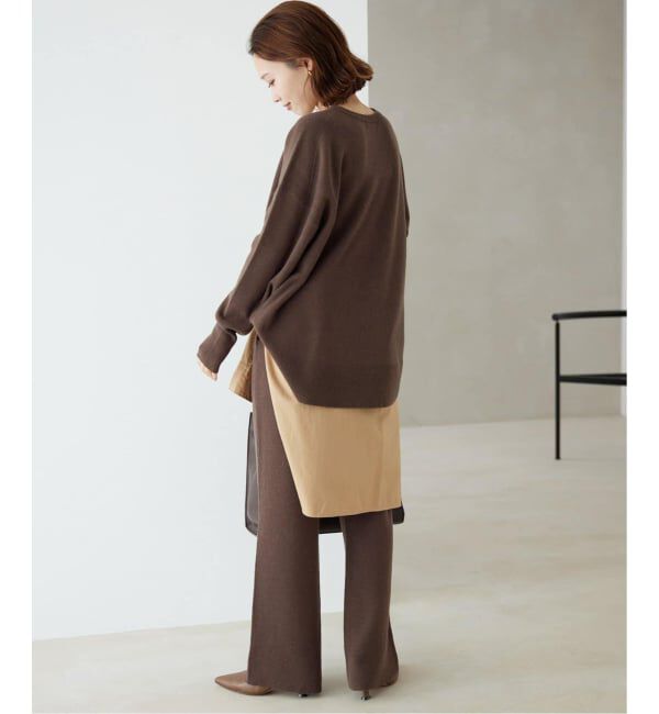 SLOBE IENA「《セットアップ対応可/追加》ウォッシャブルスムース クルーネックプルオーバー」|ニット・セーター|