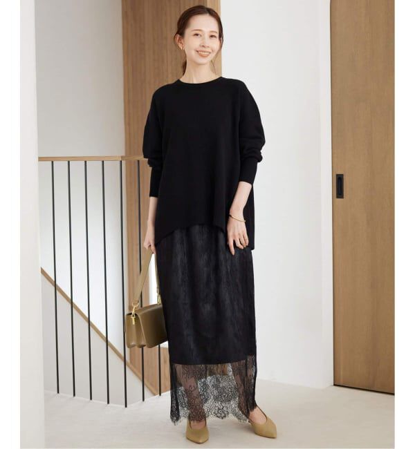 SLOBE IENA「《セットアップ対応可/追加》ウォッシャブルスムース クルーネックプルオーバー」|ニット・セーター|