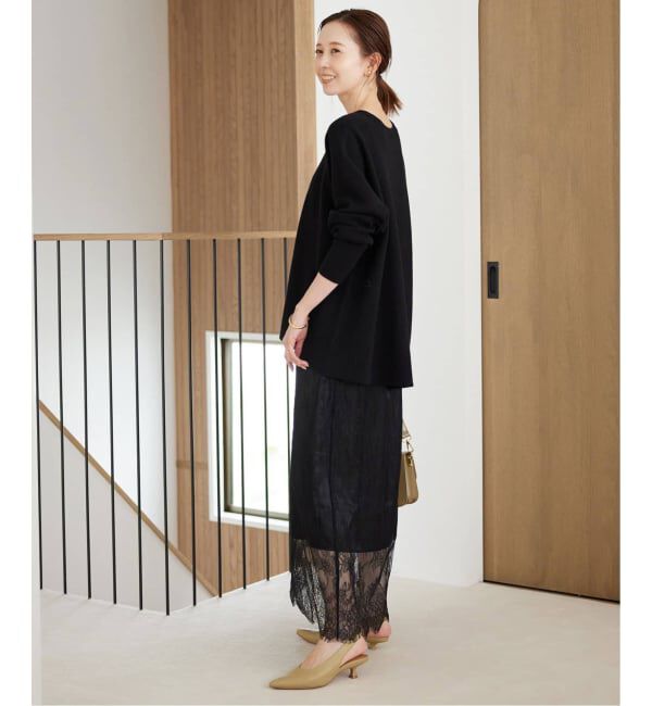 SLOBE IENA「《セットアップ対応可/追加》ウォッシャブルスムース クルーネックプルオーバー」|ニット・セーター|