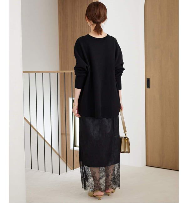 SLOBE IENA「《セットアップ対応可/追加》ウォッシャブルスムース クルーネックプルオーバー」|ニット・セーター|