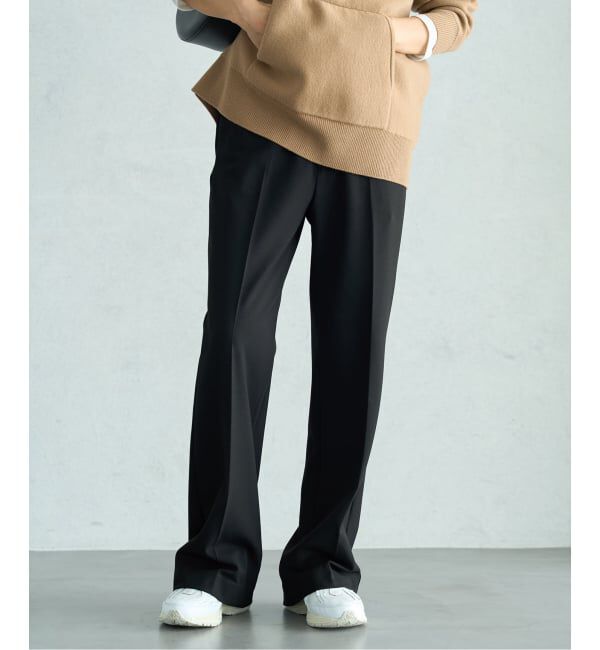 IENA「《追加2》ウォッシャブル 裏起毛セミフレアパンツ」|スラックス|