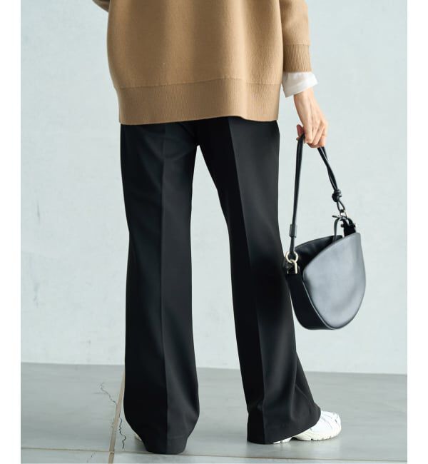 IENA「《追加2》ウォッシャブル 裏起毛セミフレアパンツ」|スラックス|