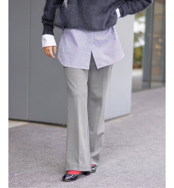 IENA「《追加2》ウォッシャブル 裏起毛セミフレアパンツ」|スラックス|