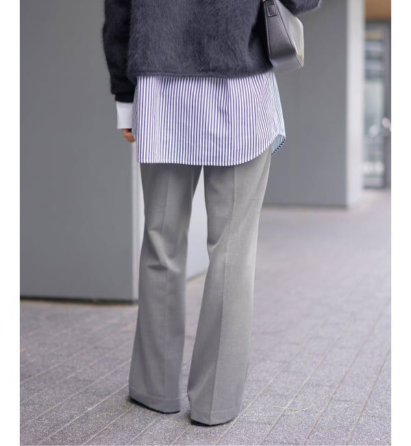 IENA「《追加2》ウォッシャブル 裏起毛セミフレアパンツ」|スラックス|