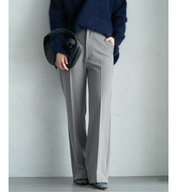 IENA「《追加2》ウォッシャブル 裏起毛セミフレアパンツ」|スラックス|