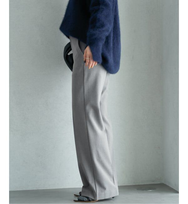 IENA「《追加2》ウォッシャブル 裏起毛セミフレアパンツ」|スラックス|