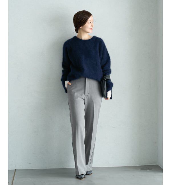 IENA「《追加2》ウォッシャブル 裏起毛セミフレアパンツ」|スラックス|