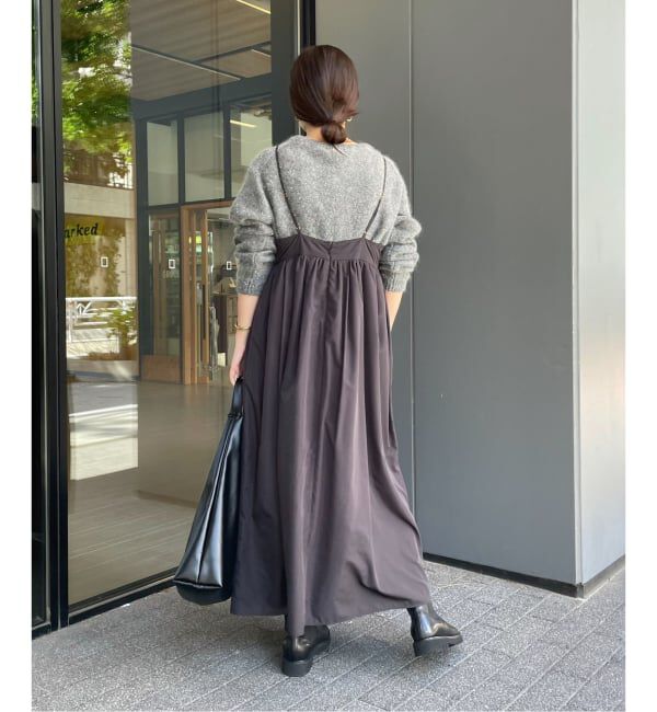 SLOBE IENA「《WEB限定/追加3》タフタギャザーキャミワンピース」|ワンピース|