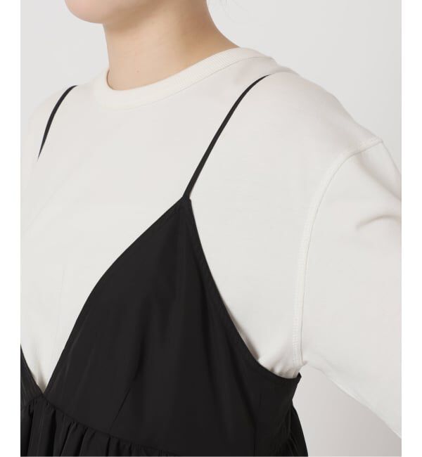 SLOBE IENA「《WEB限定/追加3》タフタギャザーキャミワンピース」|ワンピース|