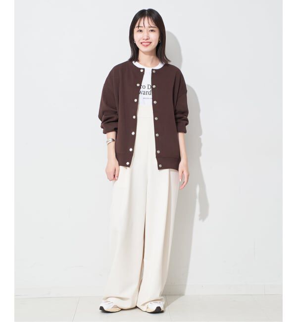 SLOBE IENA「《WEB限定/追加3》ダブルフェイスジャージースナップカーディガン」|カーディガン|