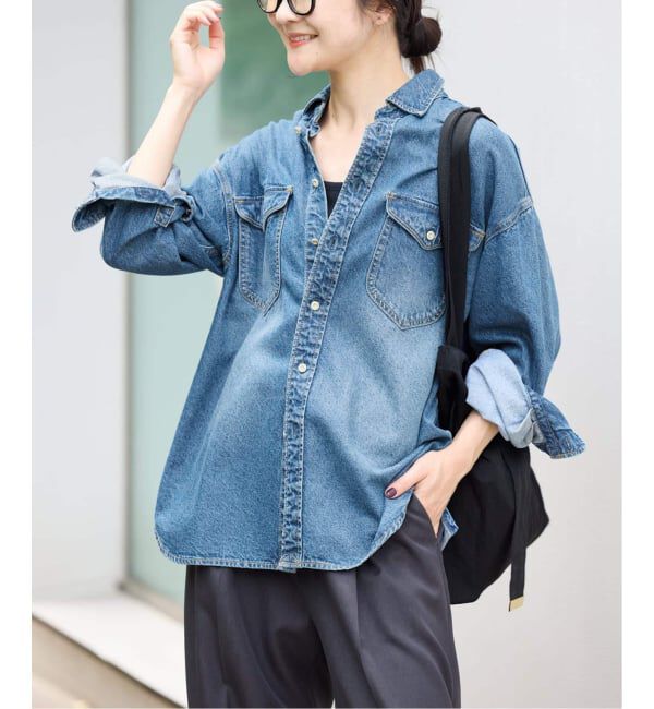 SLOBE IENA「《WEB限定/追加3》LE DENIM BDUデニムシャツ」|シャツ・ブラウス|