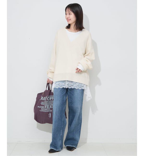 SLOBE IENA「Vネックルーズニットプルオーバー」|ニット・セーター|