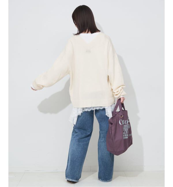 SLOBE IENA「Vネックルーズニットプルオーバー」|ニット・セーター|