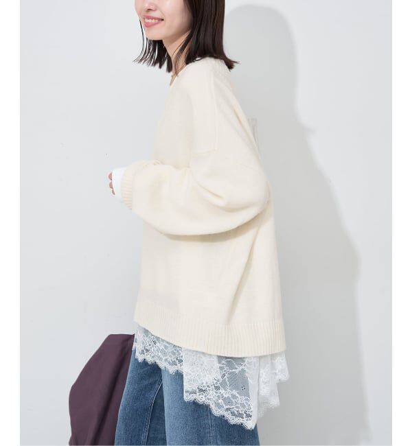 SLOBE IENA「Vネックルーズニットプルオーバー」|ニット・セーター|