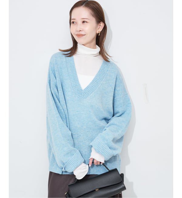 SLOBE IENA「Vネックルーズニットプルオーバー」|ニット・セーター|