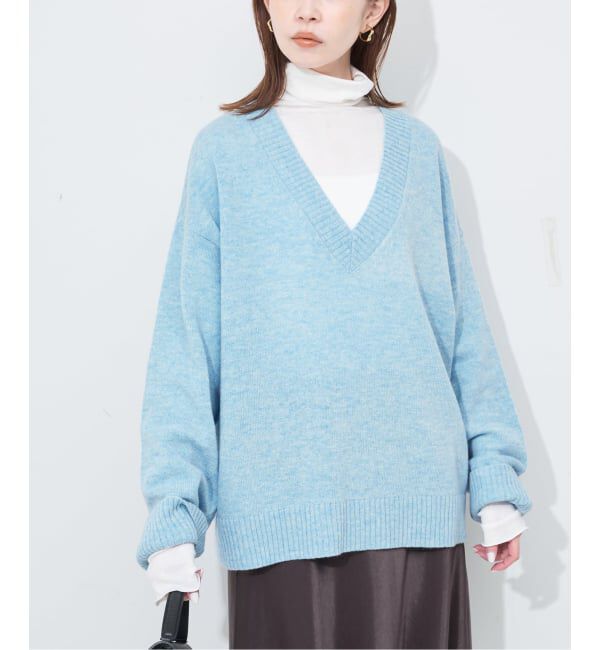 SLOBE IENA「Vネックルーズニットプルオーバー」|ニット・セーター|
