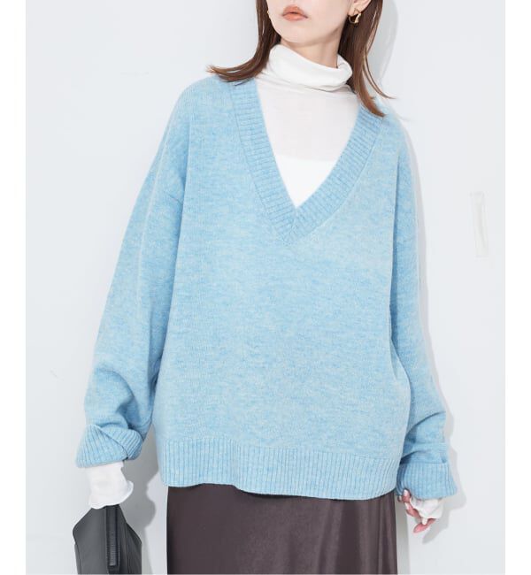 SLOBE IENA「Vネックルーズニットプルオーバー」|ニット・セーター|