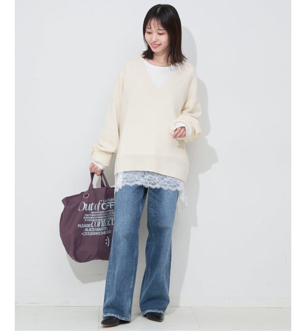 SLOBE IENA「Vネックルーズニットプルオーバー」|ニット・セーター|