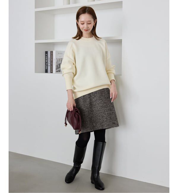 SLOBE IENA「《WEB限定/追加2》オーバーサイズ スウェットライクニット」|ニット・セーター|