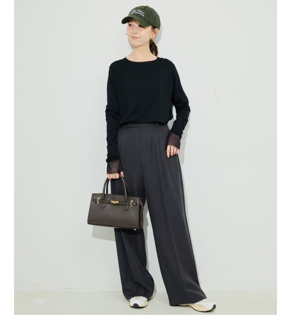 SLOBE IENA「《追加3》レイヤードフロッキードットスリーブロンTEE」|Tシャツ・カットソー|