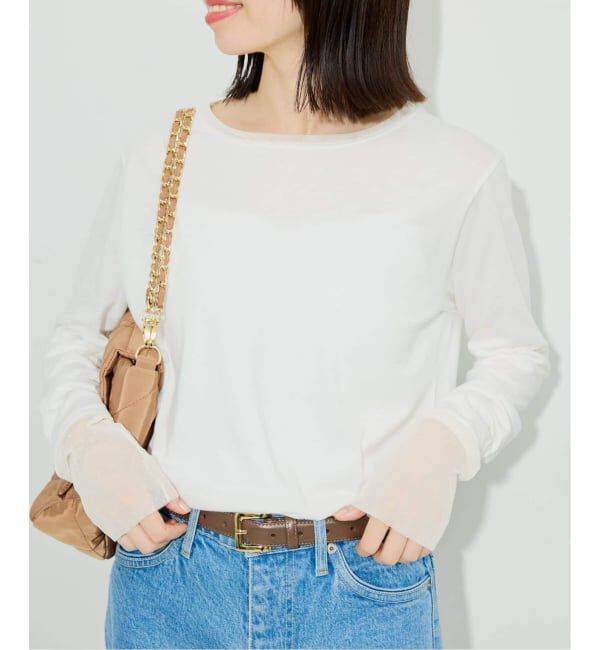 SLOBE IENA「《追加3》レイヤードフロッキードットスリーブロンTEE」|Tシャツ・カットソー|