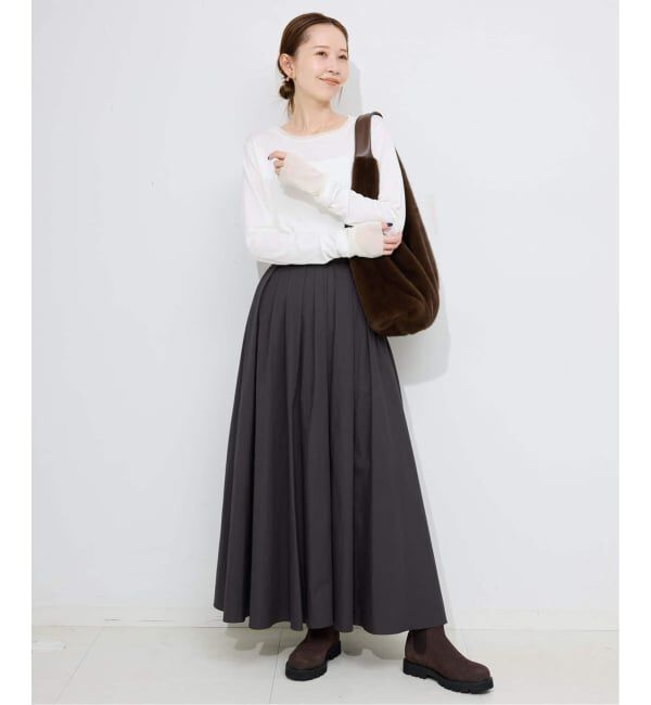 SLOBE IENA「《追加3》レイヤードフロッキードットスリーブロンTEE」|Tシャツ・カットソー|