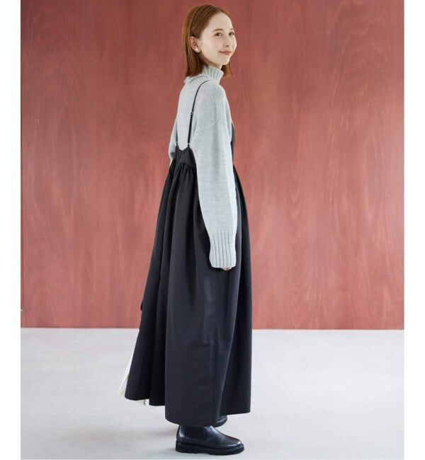 SLOBE IENA「《WEB限定/追加4》タフタギャザーキャミワンピース」|ワンピース|