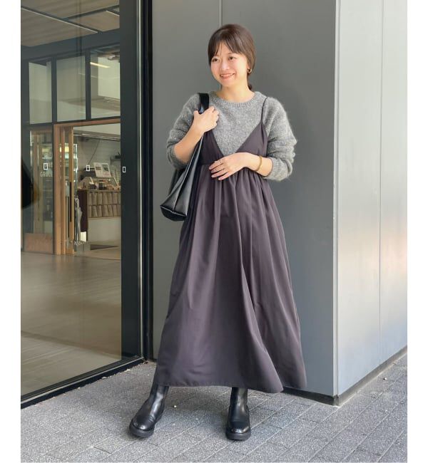 SLOBE IENA「《WEB限定/追加4》タフタギャザーキャミワンピース」|ワンピース|