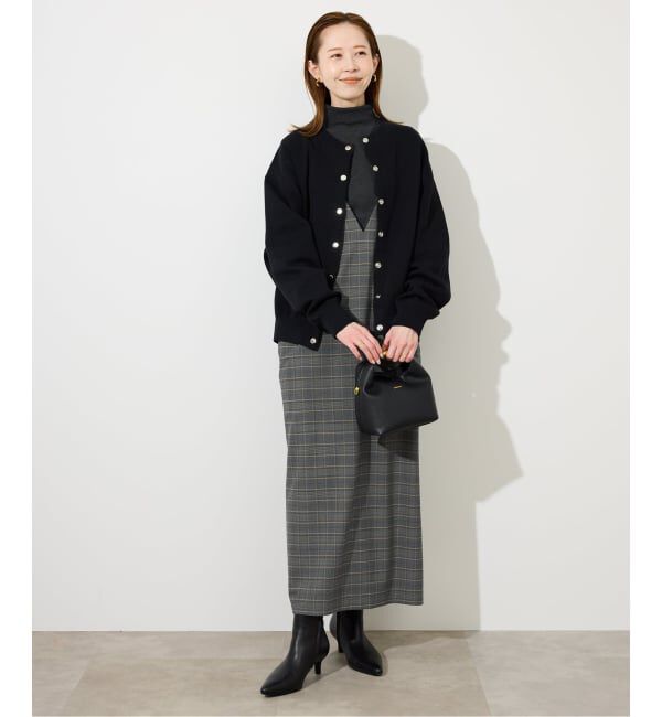SLOBE IENA「【2枚セット】チェックジャンパースカート&times;タートルニットセット」|ワンピース|