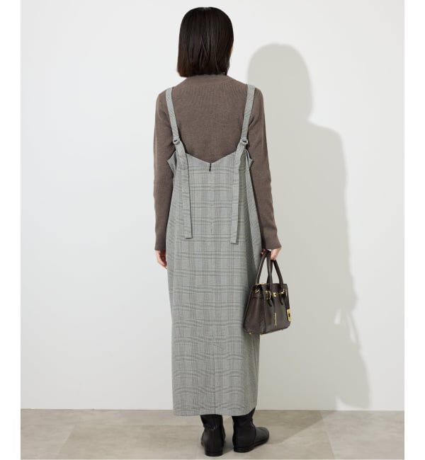 SLOBE IENA「【2枚セット】チェックジャンパースカート&times;タートルニットセット」|ワンピース|