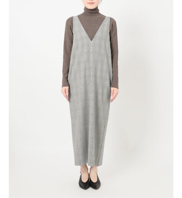 SLOBE IENA「【2枚セット】チェックジャンパースカート&times;タートルニットセット」|ワンピース|