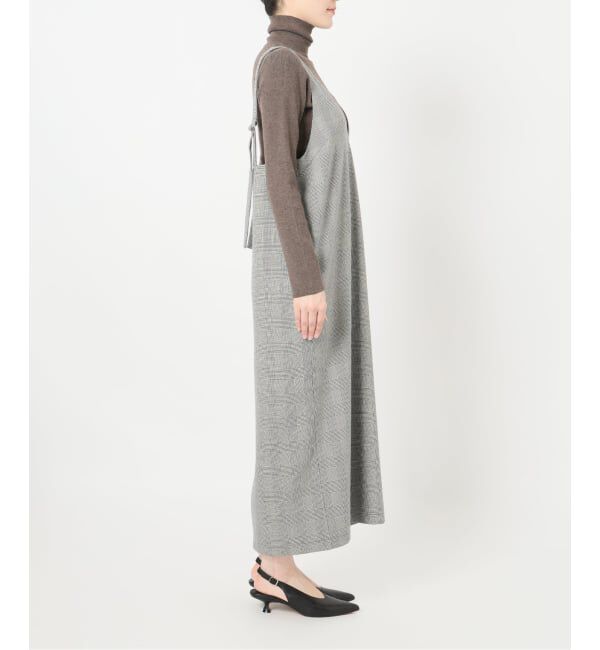 SLOBE IENA「【2枚セット】チェックジャンパースカート&times;タートルニットセット」|ワンピース|