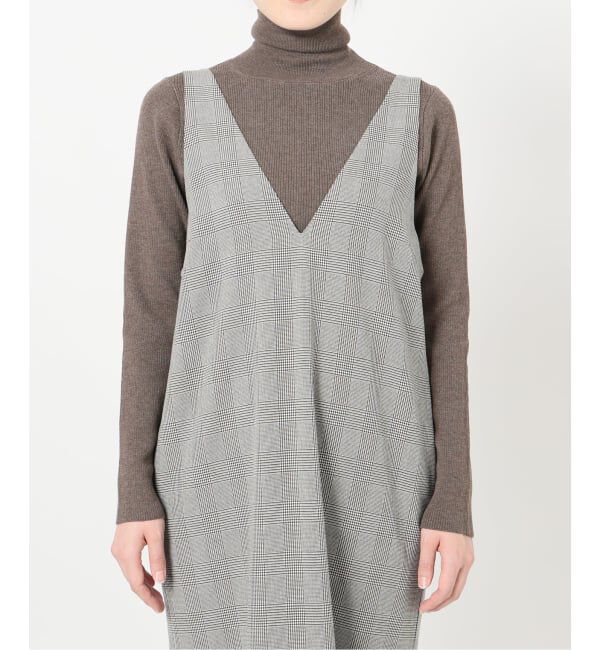 SLOBE IENA「【2枚セット】チェックジャンパースカート&times;タートルニットセット」|ワンピース|