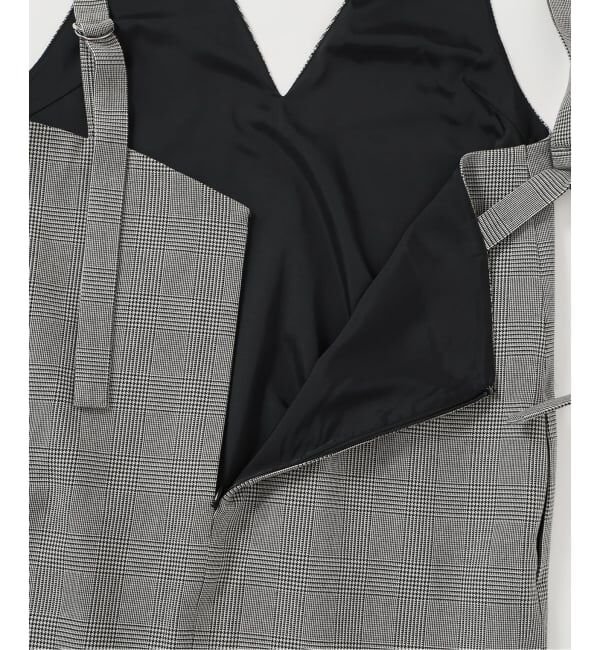 SLOBE IENA「【2枚セット】チェックジャンパースカート&times;タートルニットセット」|ワンピース|