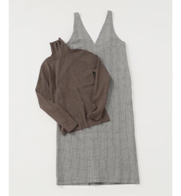 SLOBE IENA「【2枚セット】チェックジャンパースカート&times;タートルニットセット」|ワンピース|