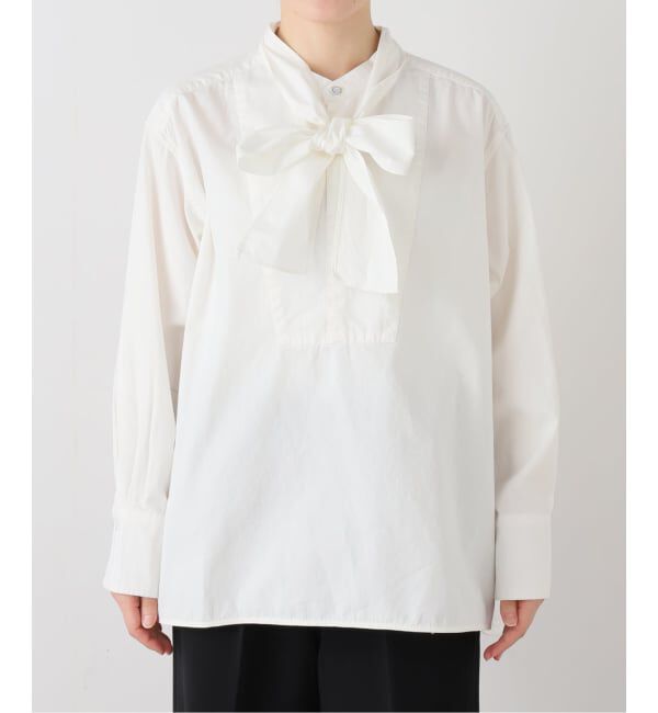 SLOBE IENA「LEDENIM BOSOM BOW トップス」|シャツ・ブラウス|ホワイト