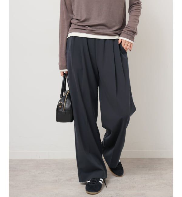 JOURNAL STANDARD relume「《追加/一部WEB限定/新色》スムースフレアタックパンツ」|スラックス|ネイビー