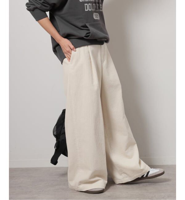 JOURNAL STANDARD relume「《追加 / 新色》ウォッシャブルコーデュロイタックワイドパンツ」|その他|